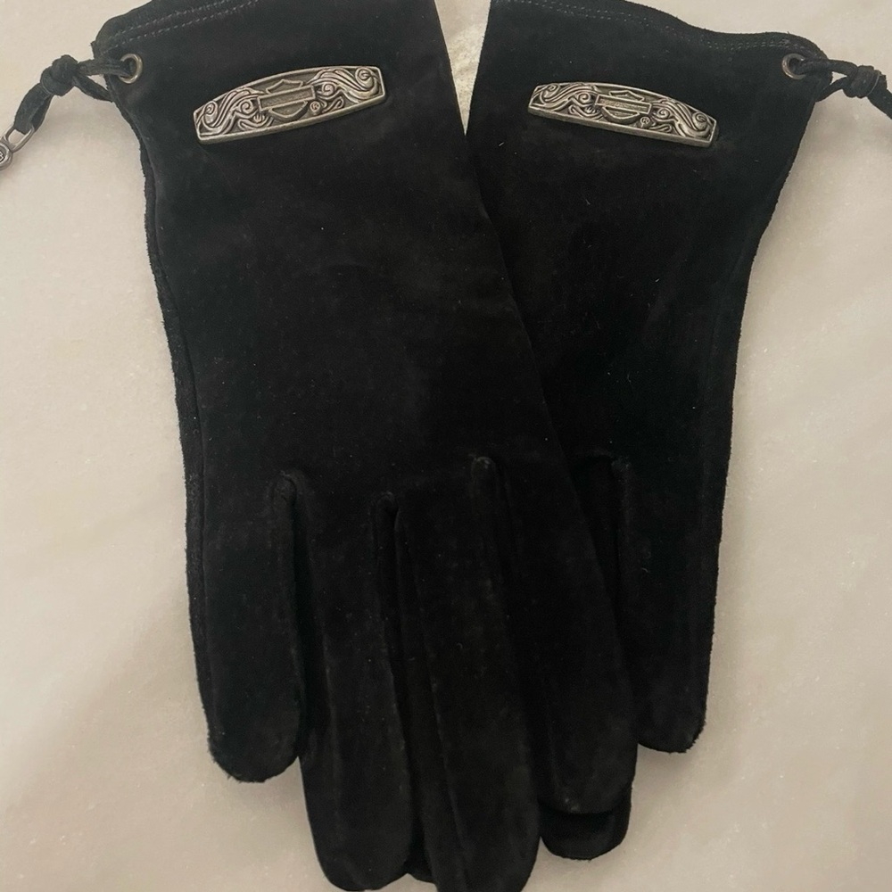 Harley-Davidson Black Gloves with Silver Detailing